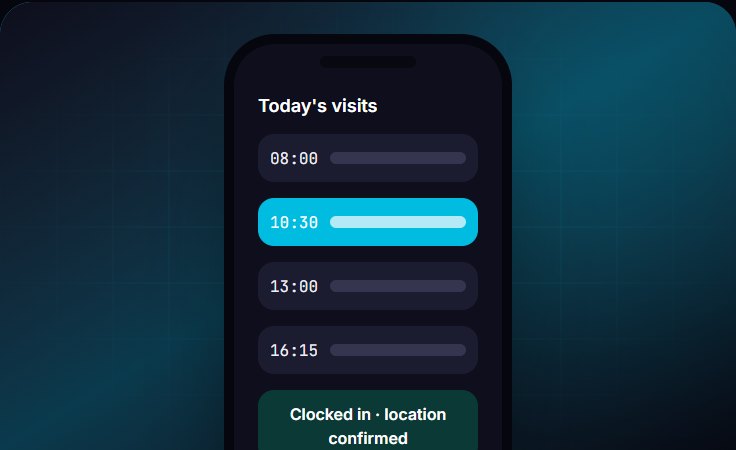 Mobile app for care workers: illustration