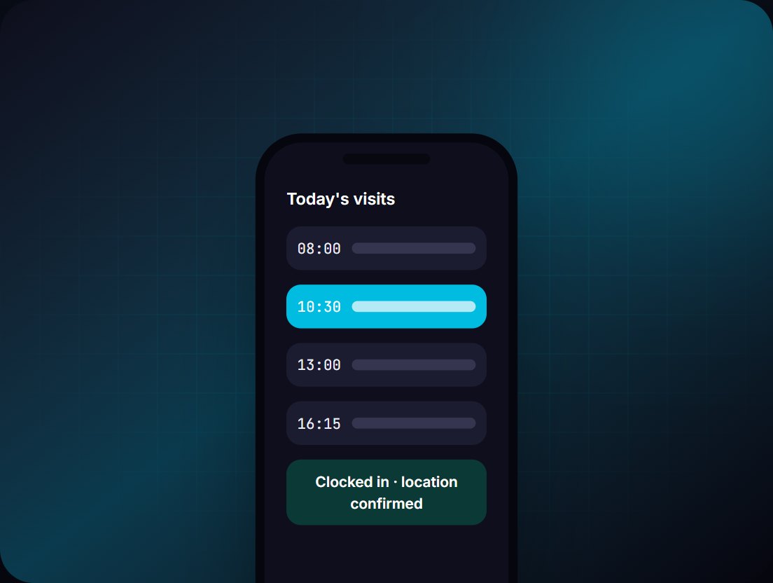 Mobile app for care workers: illustration