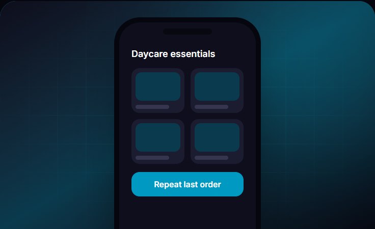 Childcare essentials ordering app: illustration