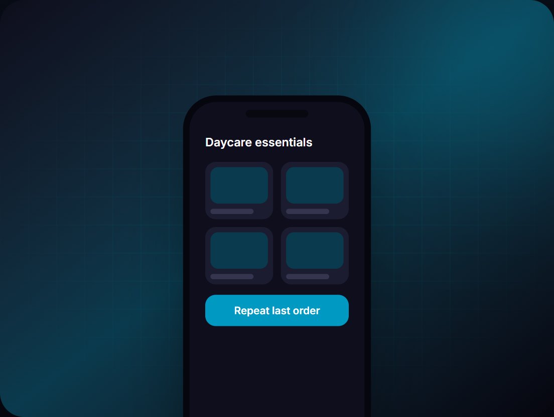 Childcare essentials ordering app: illustration