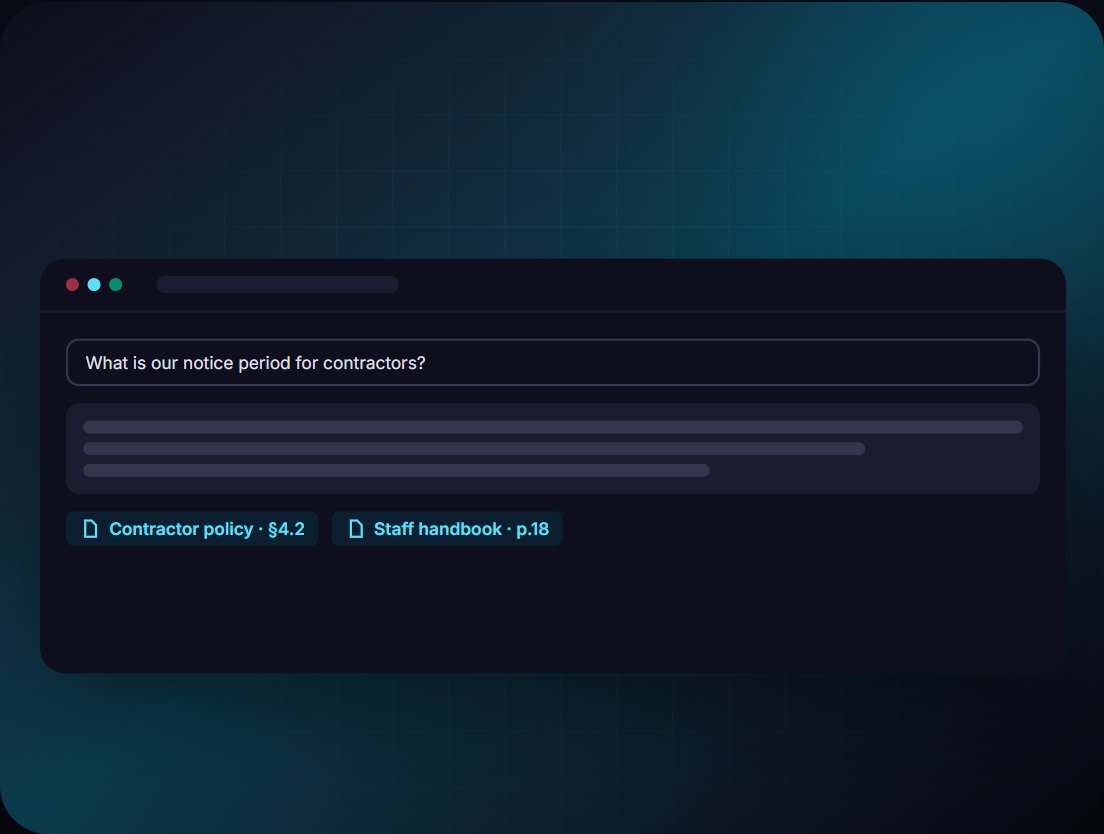 RAG knowledge assistant for internal documents: illustration